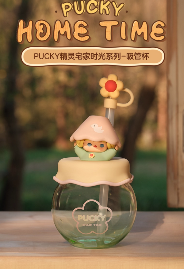 POPMART PUCKY Home Time Series Straw Cup