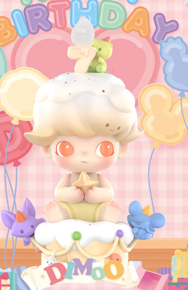 POPMART DIMOO 7th Anniversary Birthday Figurine – Key Tag Collectible Toy