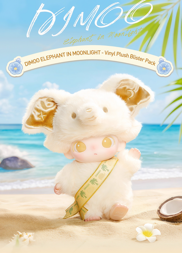 POPMART DIMOO Thailand Exclusive – Elephant in Moonlight Plush & Vinyl Tag