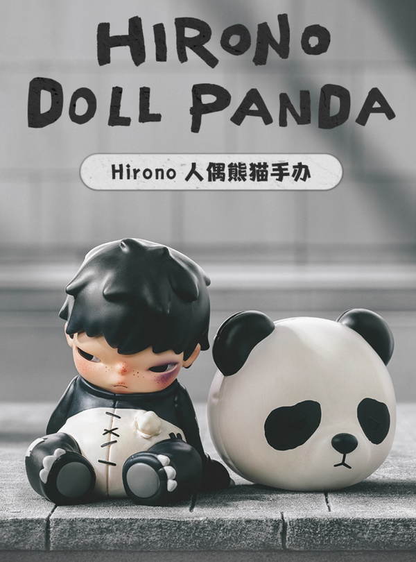 POP MART Hirono × doll panda Melancholy Art Toy Figure