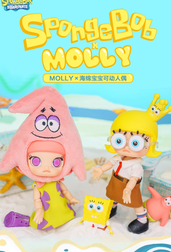 POP MART MOLLY × SpongeBob Series BJD Articulated Figure