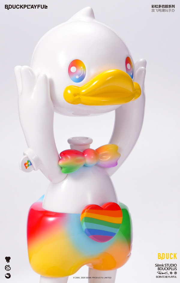 B.Duck Official Little Yellow Duck Rainbow Dopamine Series Flying Duck Trendy Figurine