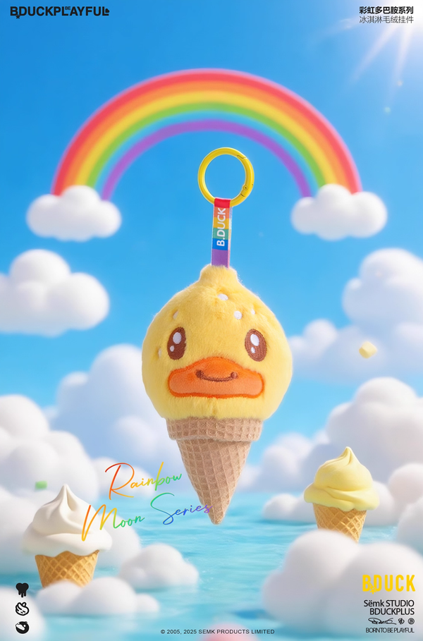 B.Duck Official Rainbow  Ice Cream Series Plush Keychain