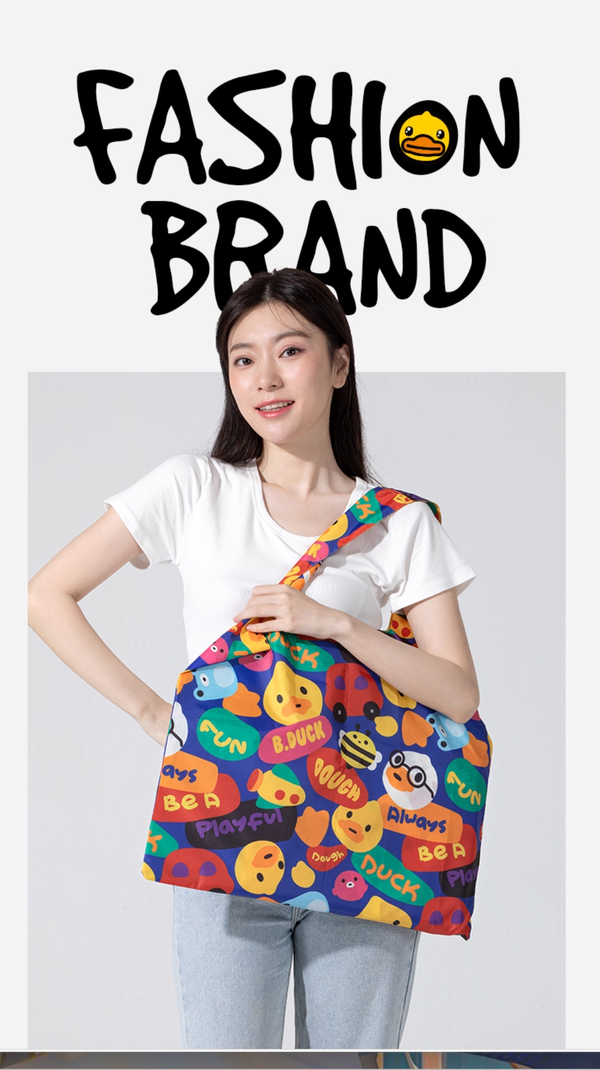 B.Duck Official Tote Bag | Large Capacity Shoulder Bag, Eco-Friendly | Stylish & Practical, Easy Storage