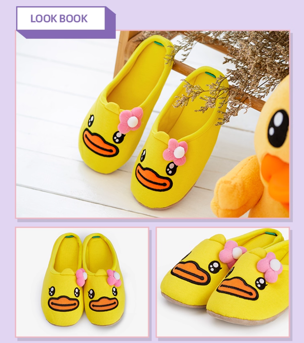 B.Duck Official Little Yellow Duck Buffy Plush Slippers